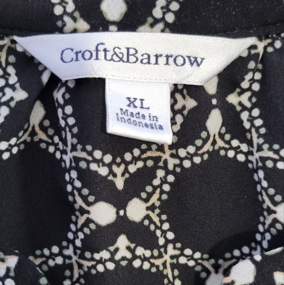 Croft & Barrow Women's Black and White Blouse Size XLarge - Picture 3 of 5